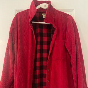 90's L.L. Bean Comfort Corduroy Red Button Front Jacket